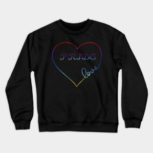 Pride Rainbow Love Heart LGBT Design Crewneck Sweatshirt